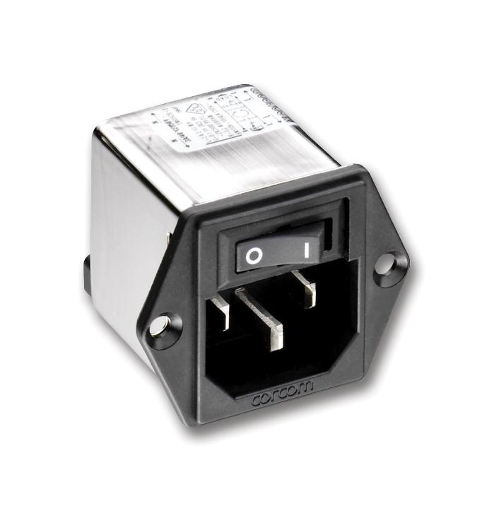 6CUFE1 POWER ENTRY MOD W/SWITCH, C14, 6A CORCOM - TE CONNECTIVITY
