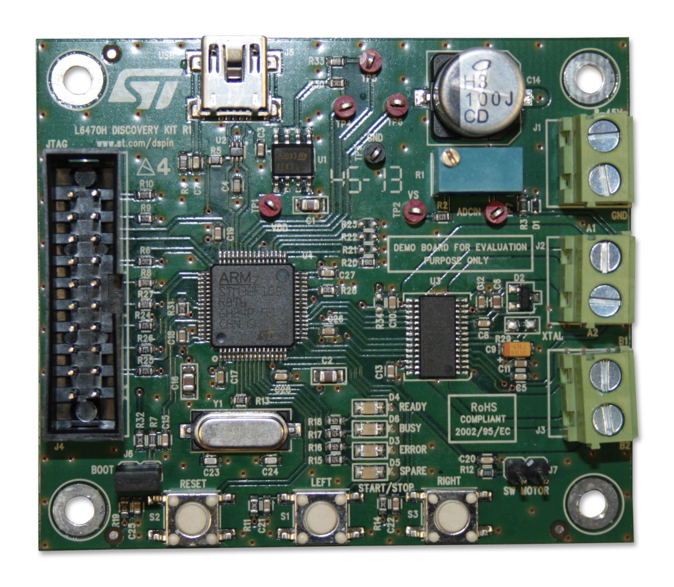 EVAL6470H-DISC DEV BRD, L6470 STEPPER MOTOR DRIV, STM32 STMICROELECTRONICS