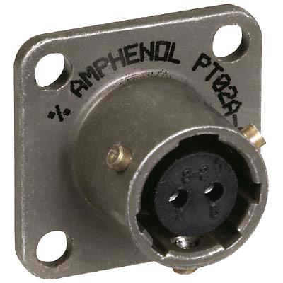 PT02A8-2S-027 CIRCULAR CONNECTOR, RCPT, 8-2, FLANGE AMPHENOL