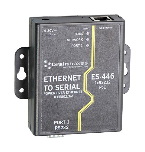ES-446 POE-SERIAL DEVICE SERVER, RS232, 1 PORT BRAINBOXES
