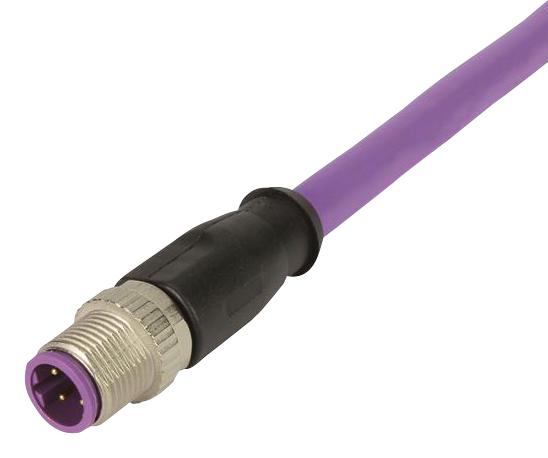21 34 880 0486 010 SENSOR CORD, 4P, M12 PLUG-FREE END, 1M HARTING
