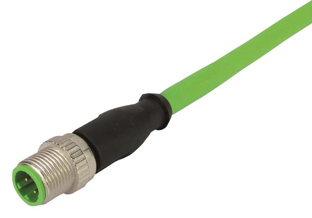 21 34 929 2477 010 SENSOR CORD, 4P, M12 PLUG-PLUG, 1M HARTING