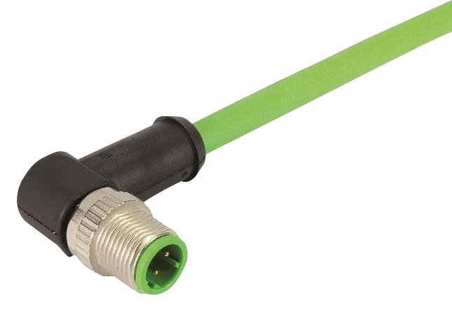21 34 949 4477 010 SENSOR CORD, 4P, M12 PLUG-PLUG, 1M HARTING
