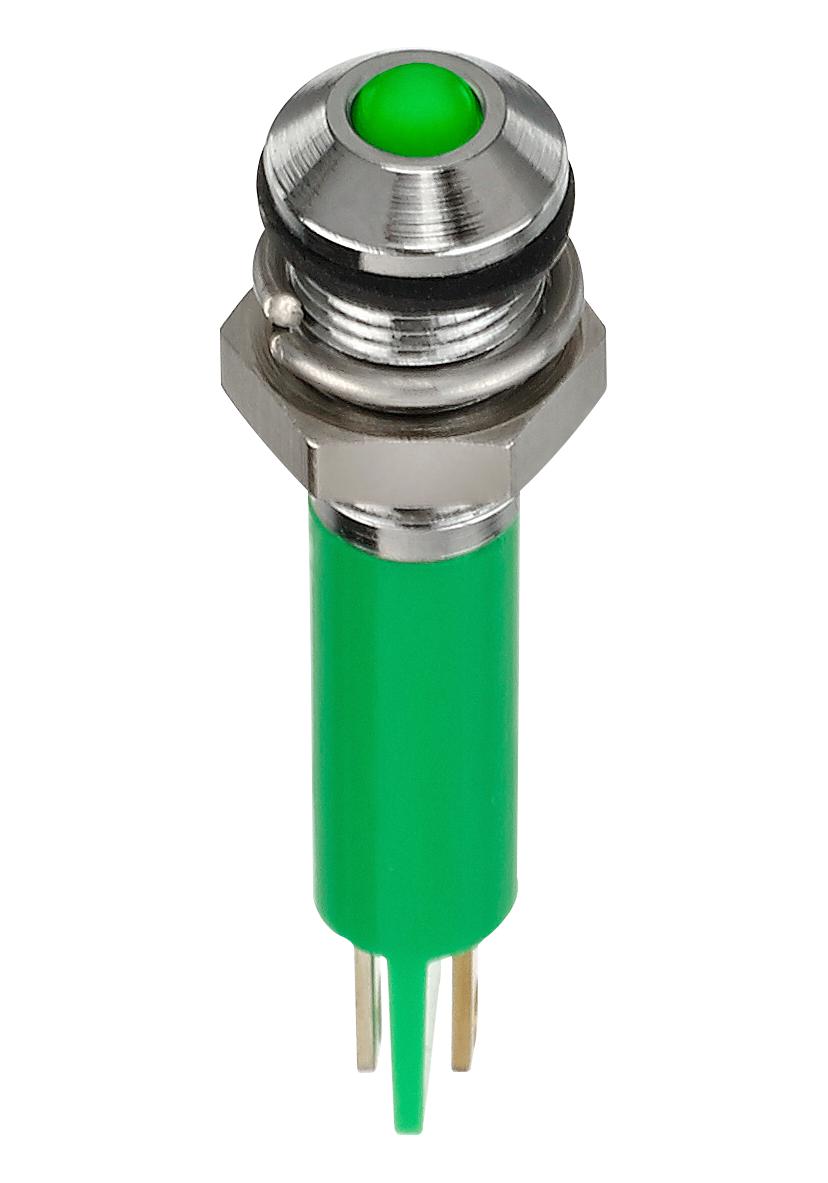Q6P1CXXG12E LED INDICATOR, PANEL, 6MM, GREEN, 12VDC APEM