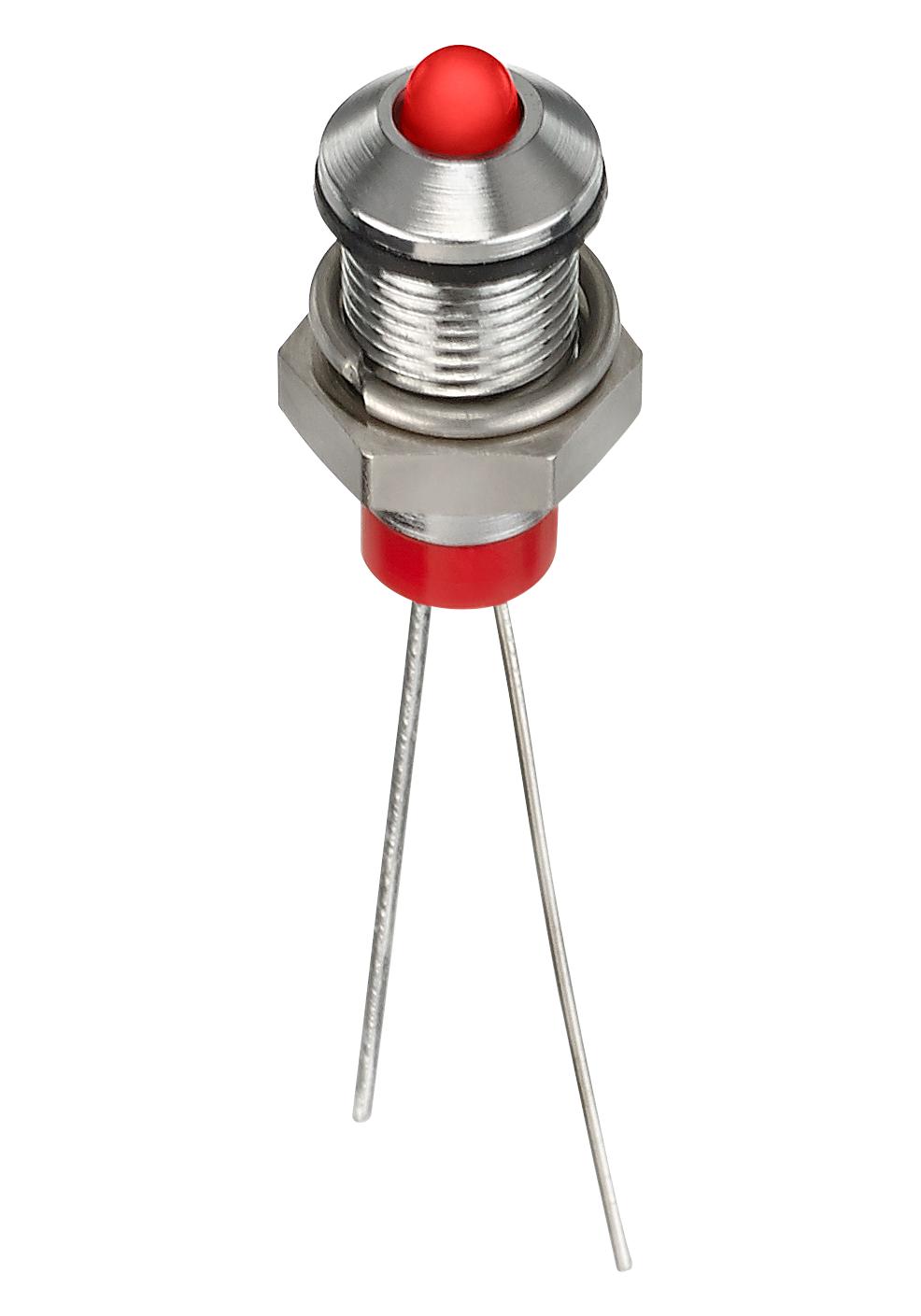 Q6P6CXXR02E LED INDICATOR, PANEL, 6MM, RED, 2VDC APEM