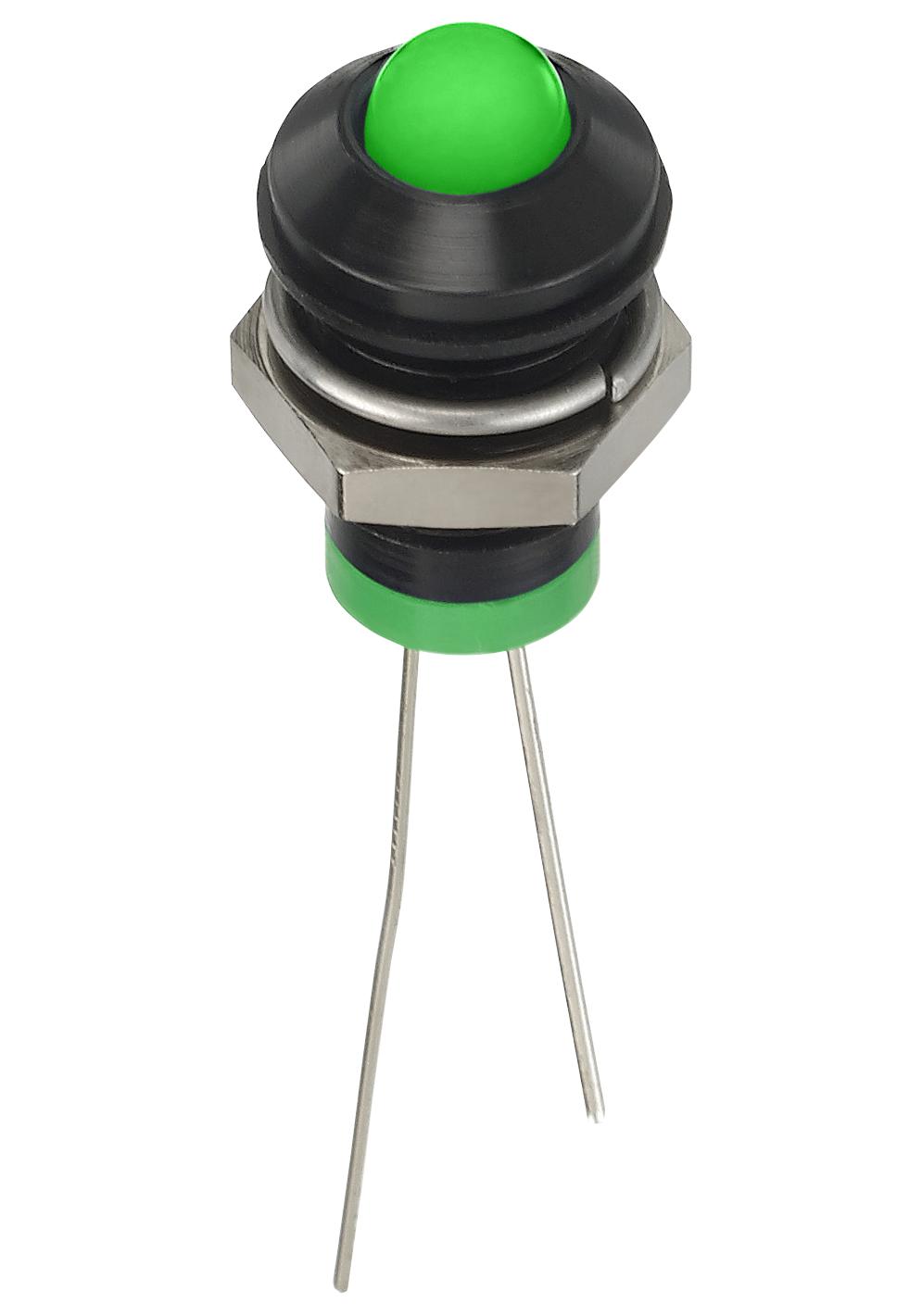 Q8P6BXXG02E LED INDICATOR, PANEL, 8MM, GREEN, 2VDC APEM