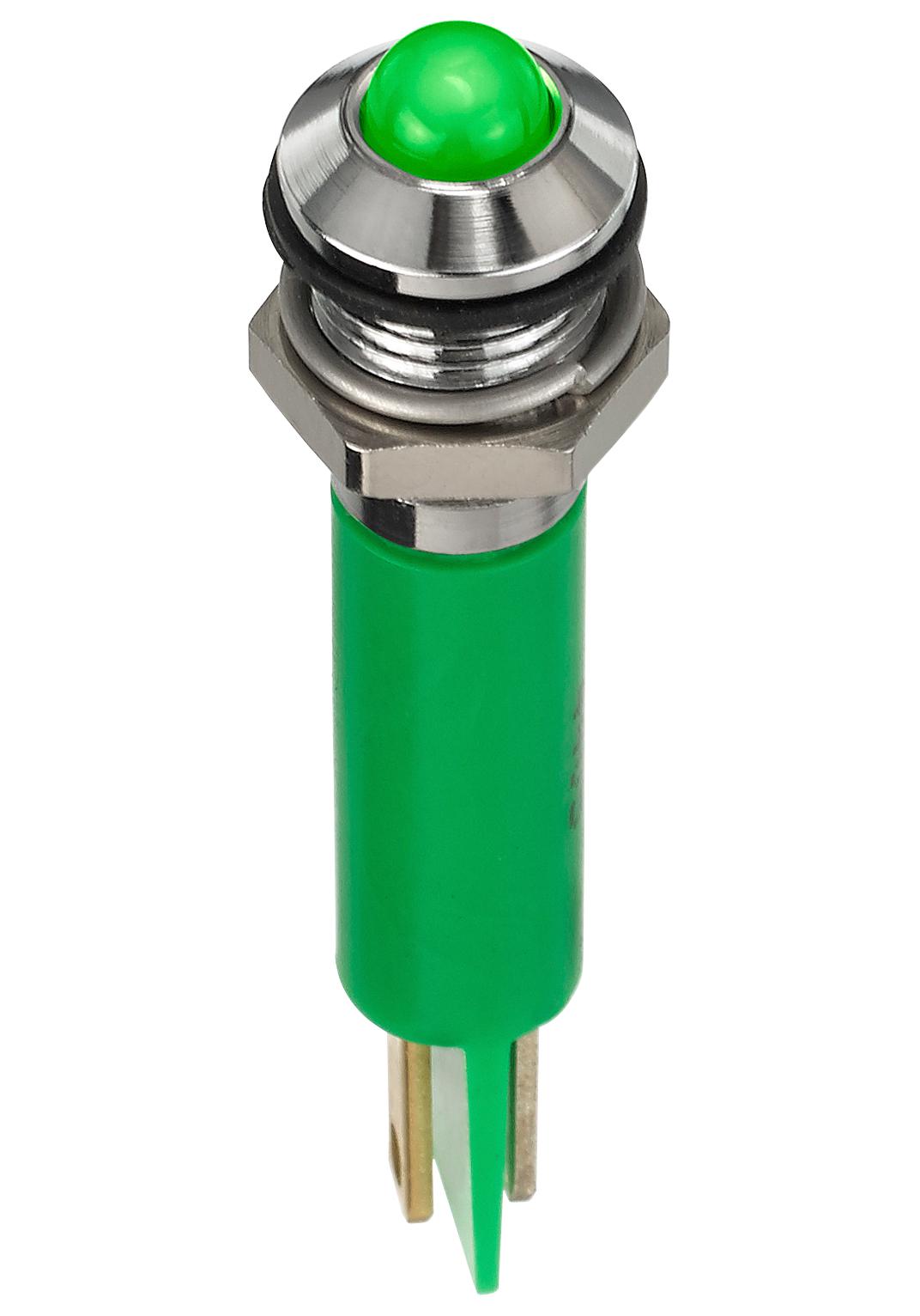 Q8P1CXXHG110E LED INDICATOR, PANEL, 8MM, GREEN, 110VAC APEM