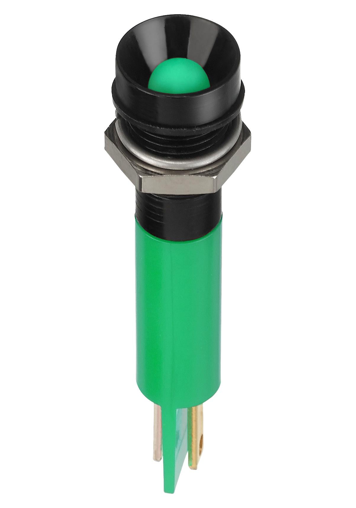 Q8R1BXXG24E LED INDICATOR, PANEL, 8MM, GREEN, 24VDC APEM