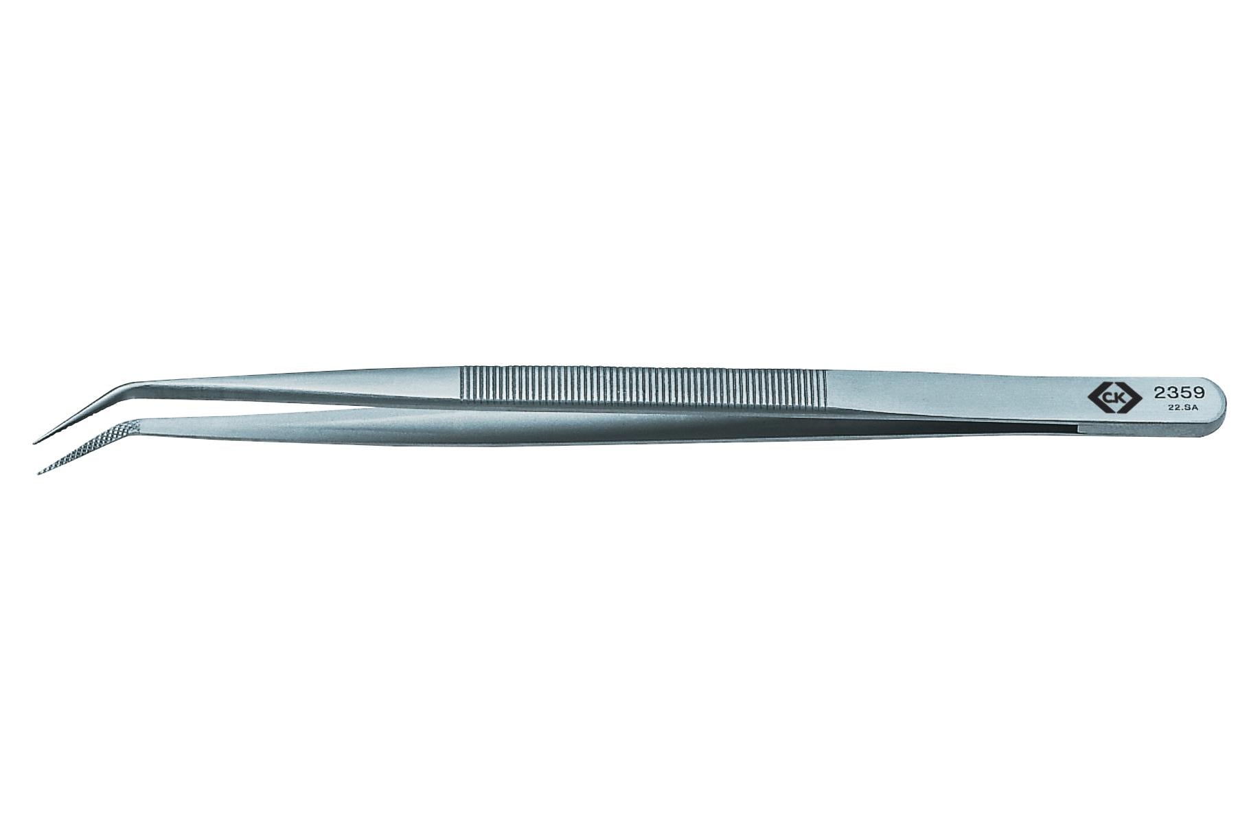 T2359 PRECISION TWEEZER, FINE BENT TIP, 150MM CK TOOLS
