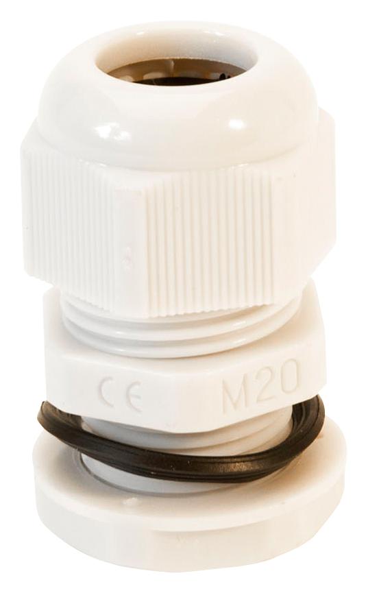 NGM20S-WH CABLE GLAND, NYLON 6.6, 6MM-12MM, WHT HELLERMANNTYTON
