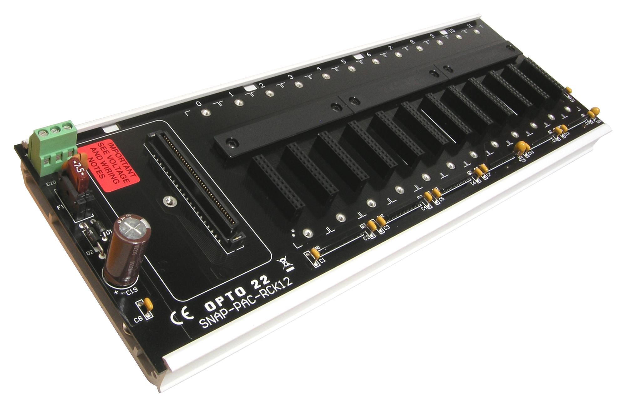 SNAPPACRCK12 I/O MOUNTING RACK, 12 MODULE, 5.2V OPTO 22