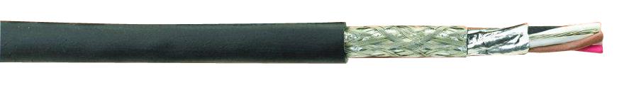 45113 BK005 SHLD FLEX CABLE, 3COND, 24AWG, 30.5M ALPHA WIRE