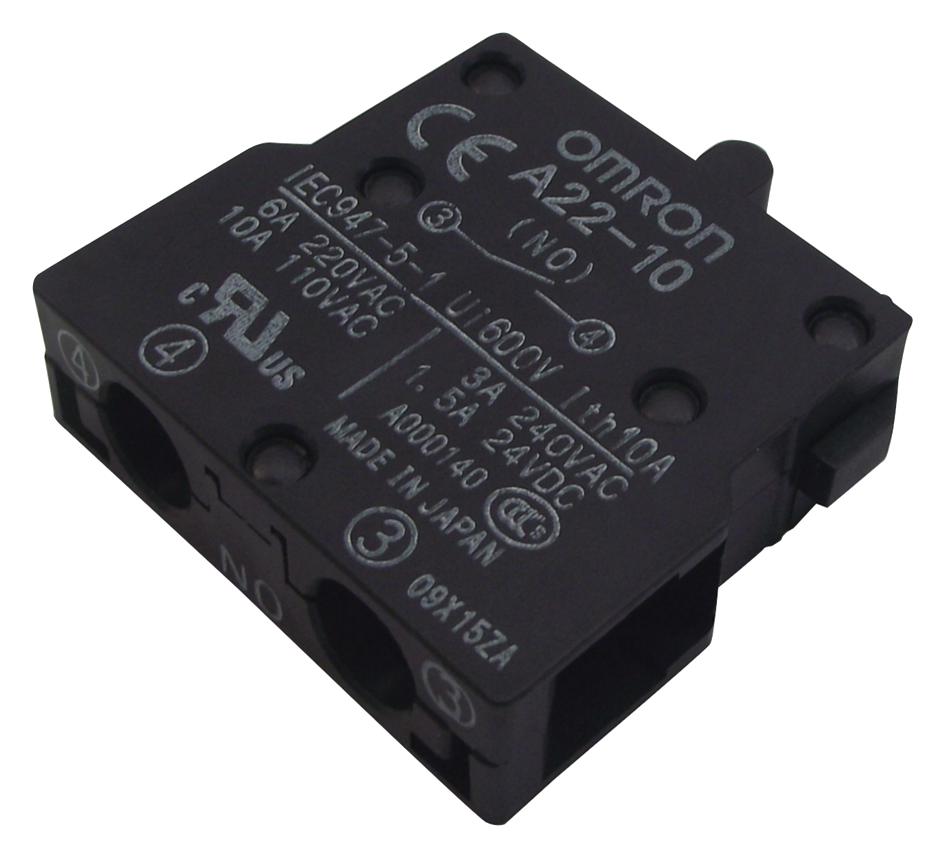 A2210 CONTACT BLOCK, SPST-NO, 10A OMRON