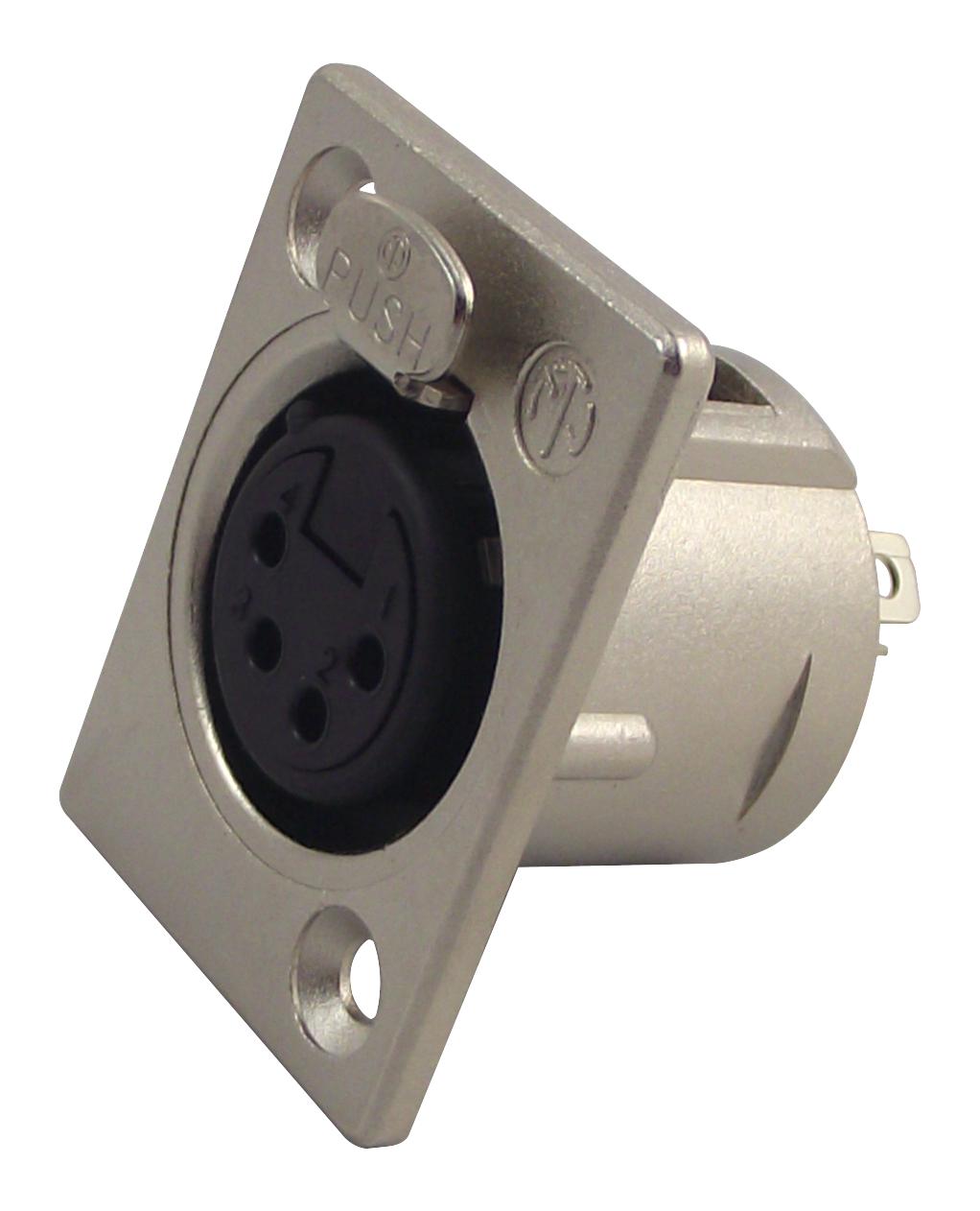 NC4FP1 SOCKET, XLR, PANEL, 4POLE NEUTRIK