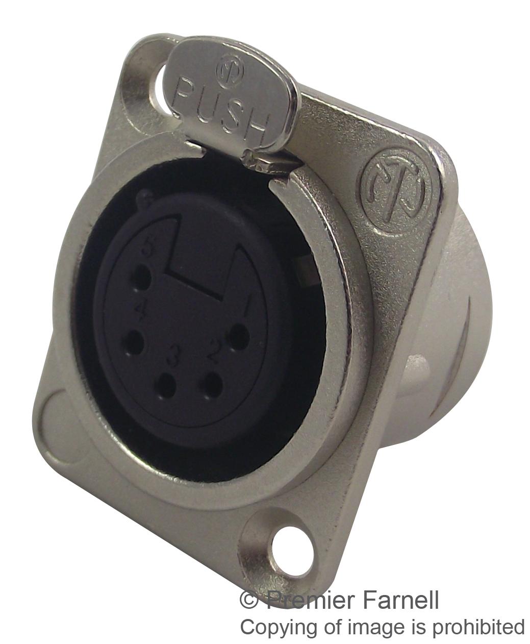 NC5FDL1 SOCKET, XLR, PANEL, UNIFIED, 5POLE NEUTRIK