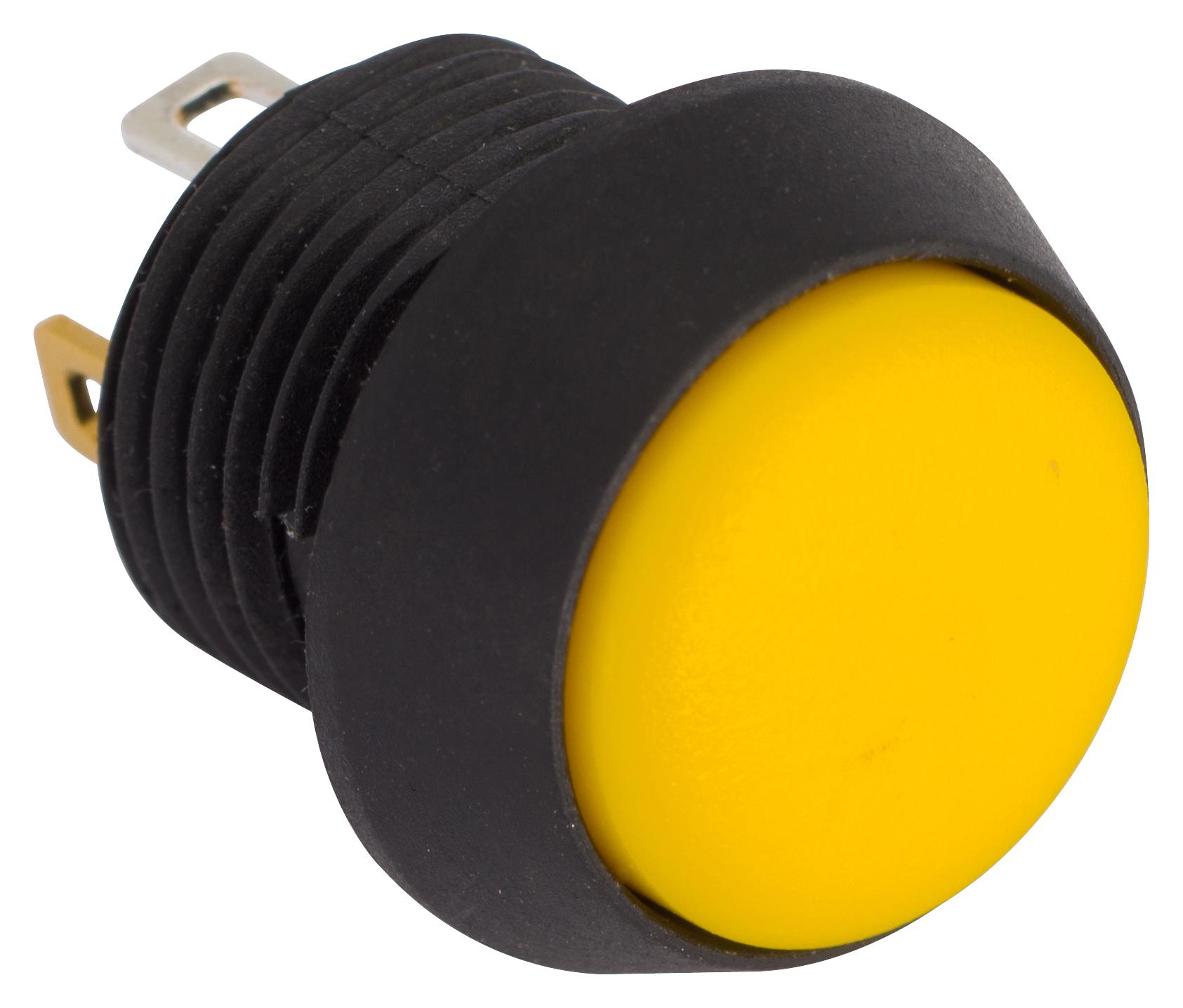 FL12LY5 PB SWITCH, SPST-NO, IP67, QC, YELLOW EOZ