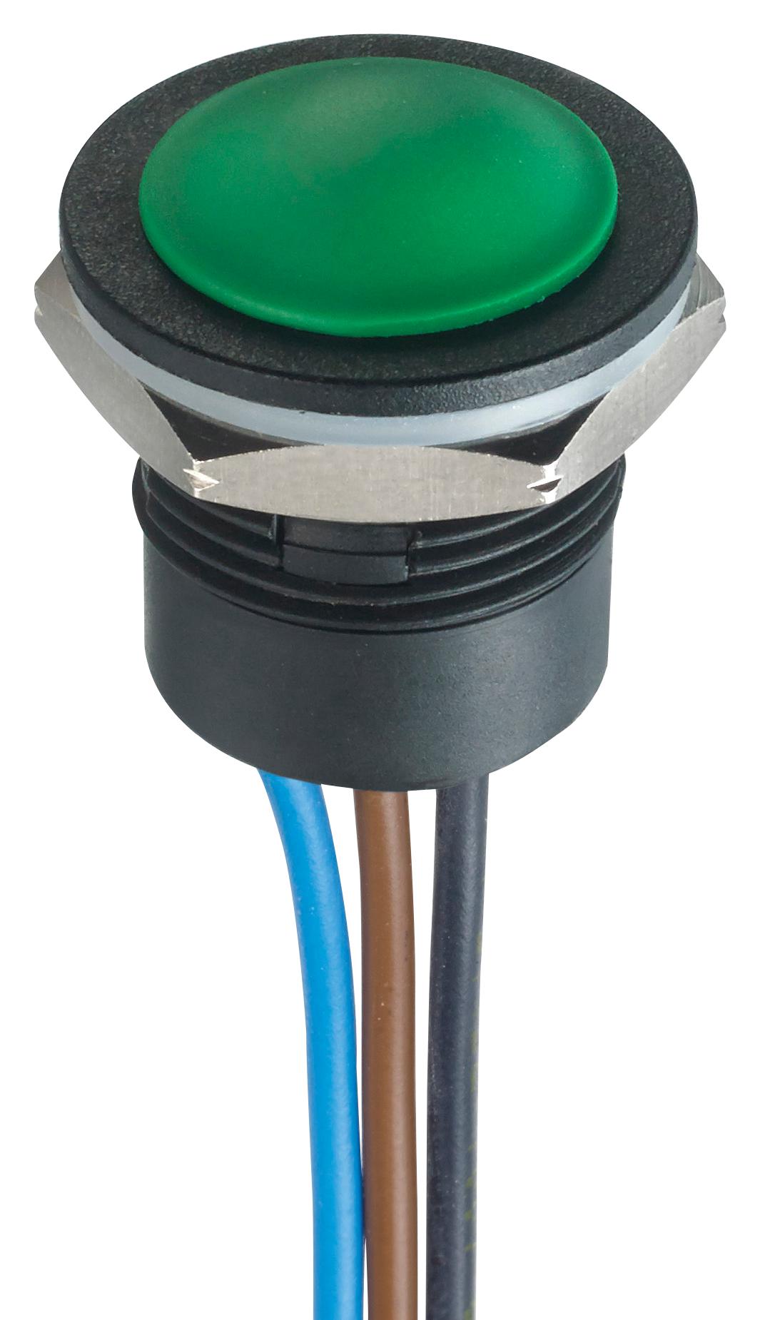 IAR5F1300 PB SWITCH, SPDT, 2A, 24VDC, WIRE LEADED APEM