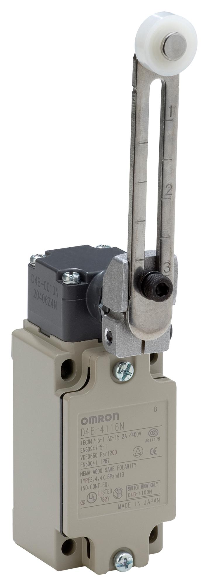 D4B4116N LIMIT SW, SPST-NC/SPST-NO, 400V, 2A OMRON