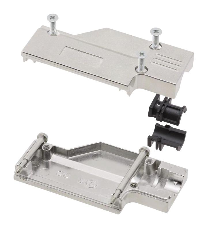 DCMR09-RA-K D-SUB HOOD, SIDE ENTRY, DE, ZINC ALLOY MH CONNECTORS