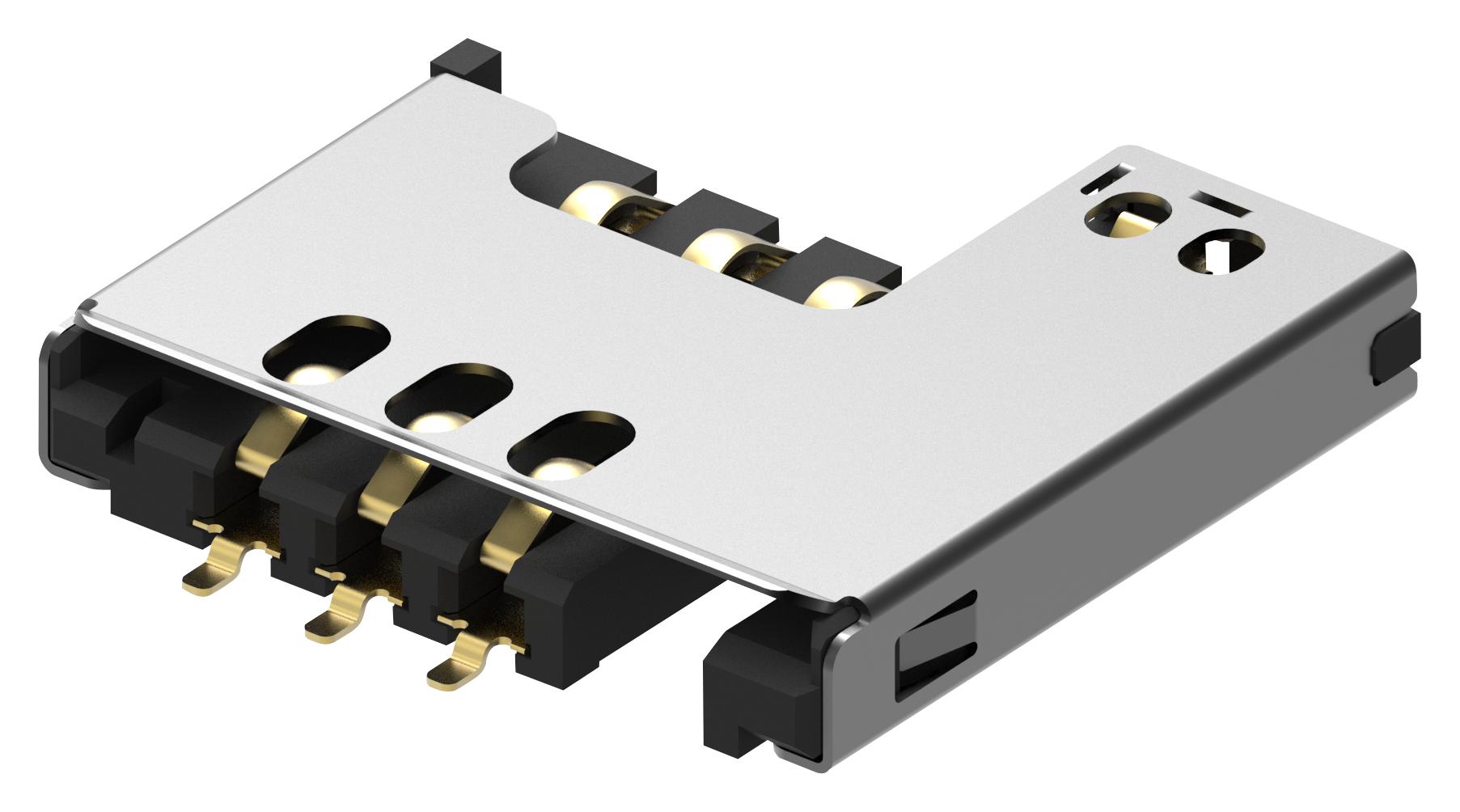 SIM2070-6-1-30-00-A SIM SOCKET CONNECTOR, 6POS, SMT GCT (GLOBAL CONNECTOR TECHNOLOGY)