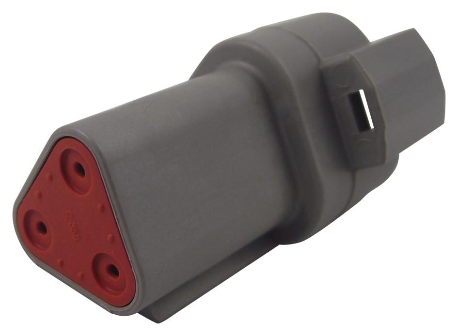 DT04-3P RECEPTACLE HOUSING, 3POS, PA GF, GREY DEUTSCH - TE CONNECTIVITY