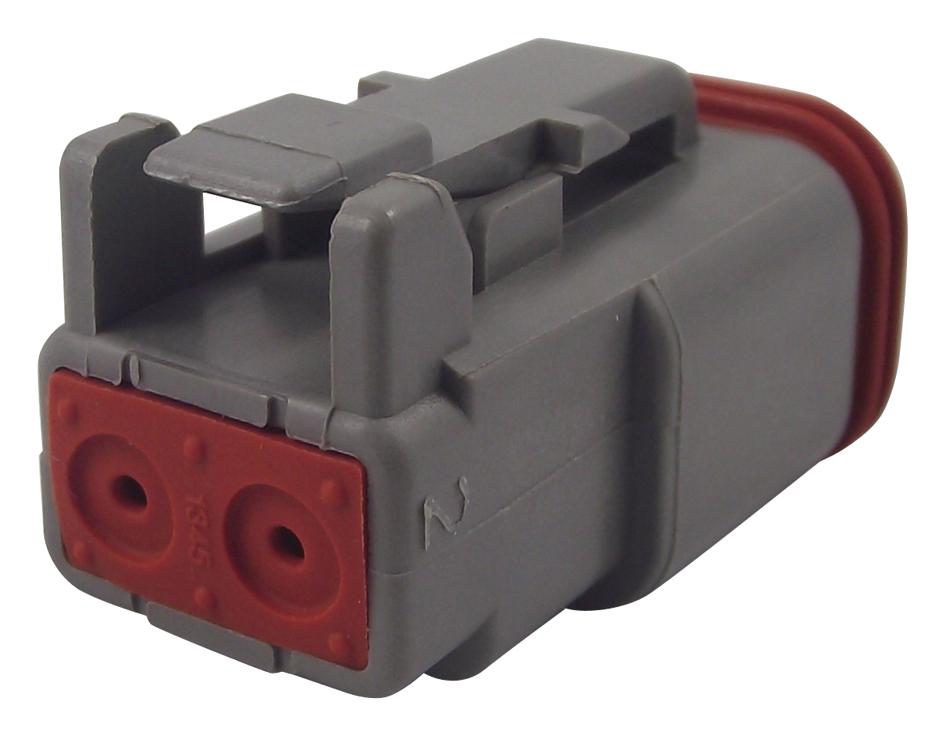 DT06-2S PLUG HOUSING, 2POS, PA GF, GREY DEUTSCH - TE CONNECTIVITY