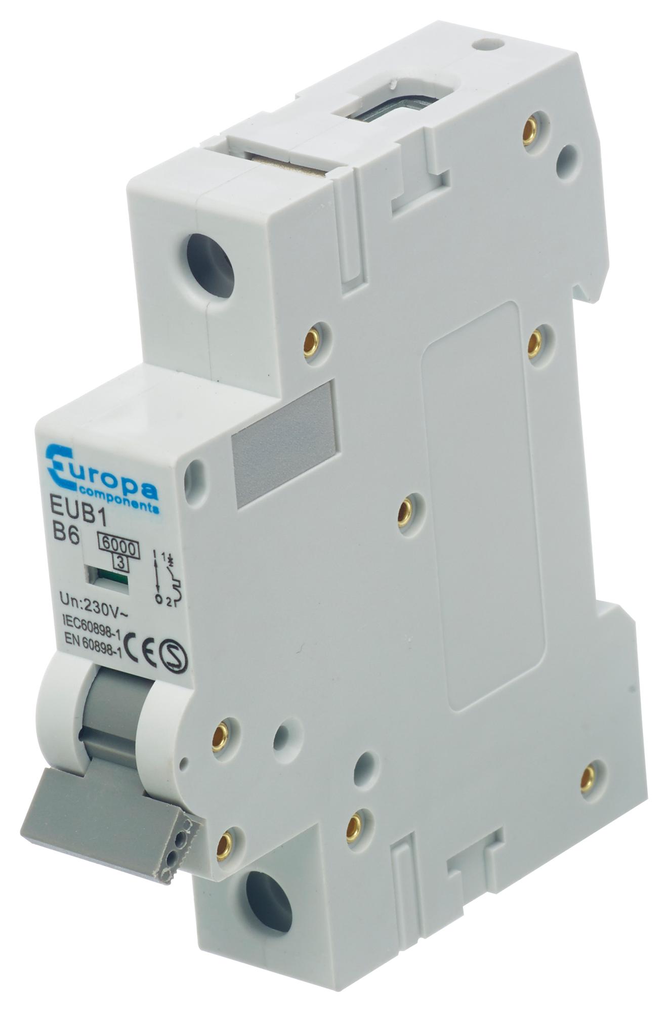 EUC1P2C CIRCUIT BREAKER, 1 POLE, 2A, 230VAC EUROPA