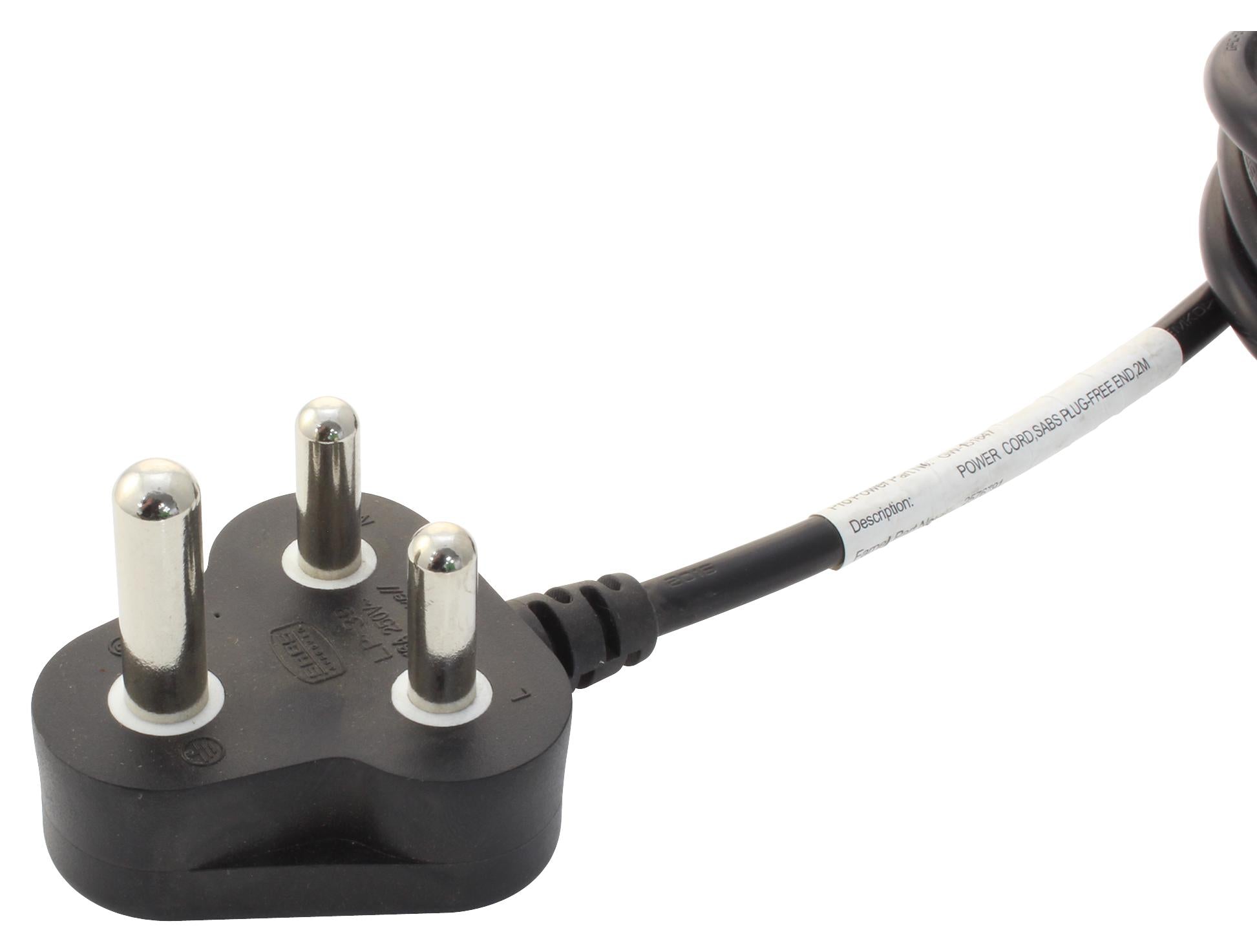 GW-151647 POWER CORD, SA PLUG-FREE END, 2M, BLACK MULTICOMP PRO