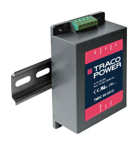 TMDC 60-4812 DC-DC CONVERTER, 12V, 5A, 60W TRACO POWER