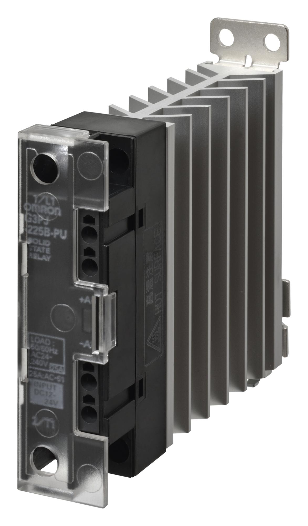 G3PJ-225B-PU DC12-24 SSR, 19-264VAC, 25A, DINRAIL OMRON