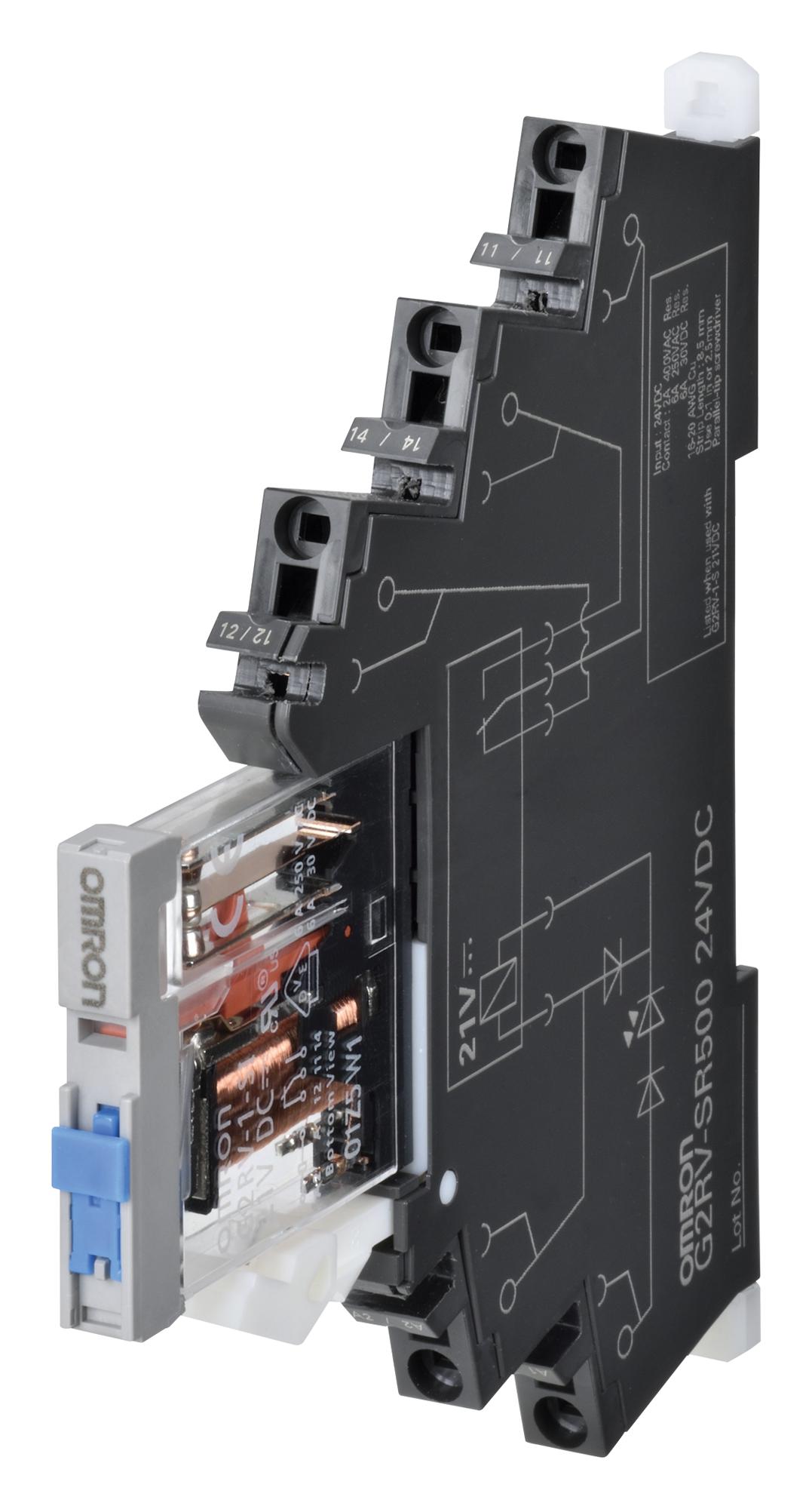G2RV-SR501 AC/ DC24 POWER RELAY, 24V, 6A, SPDT, DIN RAIL OMRON