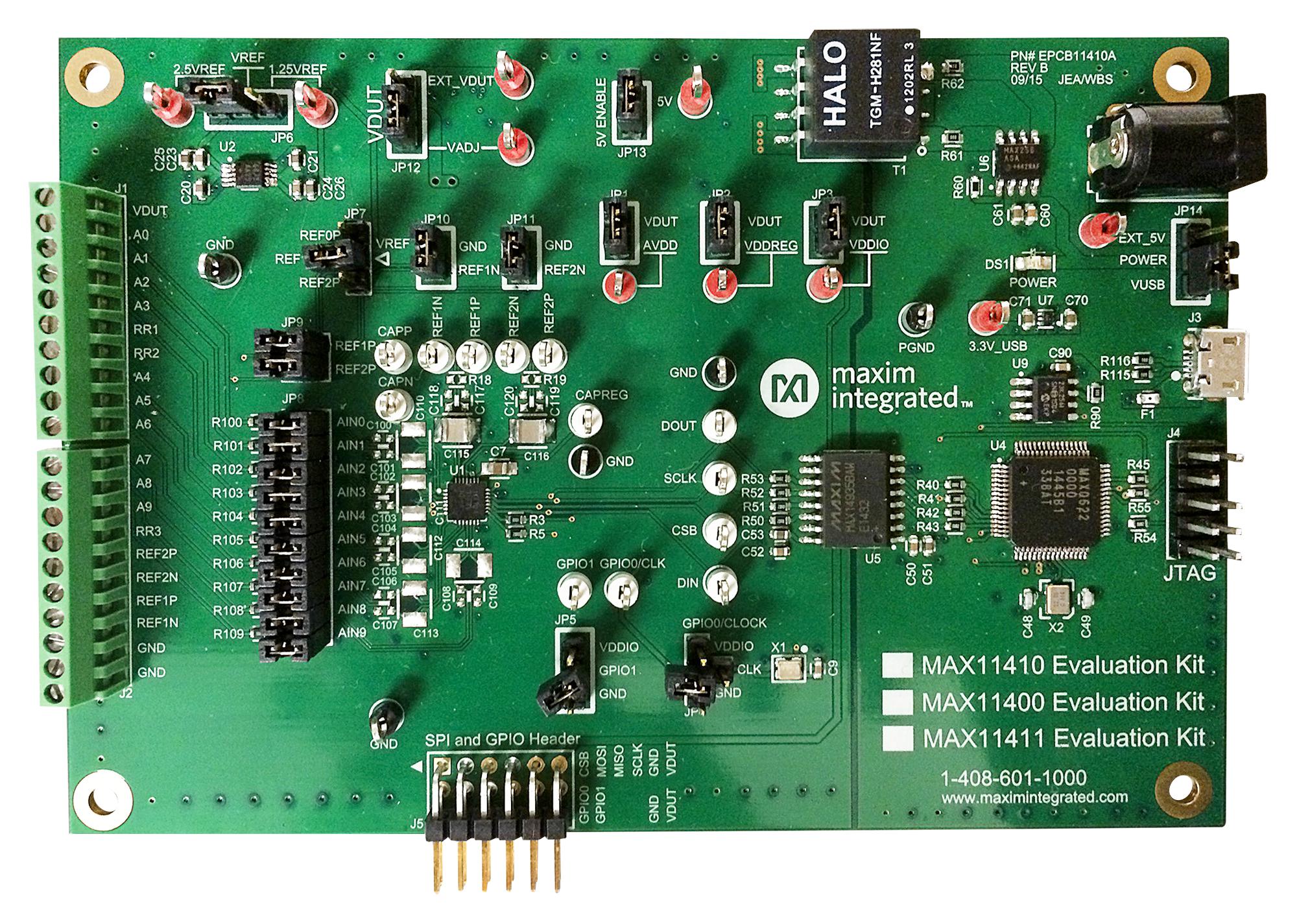MAX11410EVKIT# 24-BIT SD ADC/10 INPUT/SPI EVKIT MAXIM INTEGRATED / ANALOG DEVICES