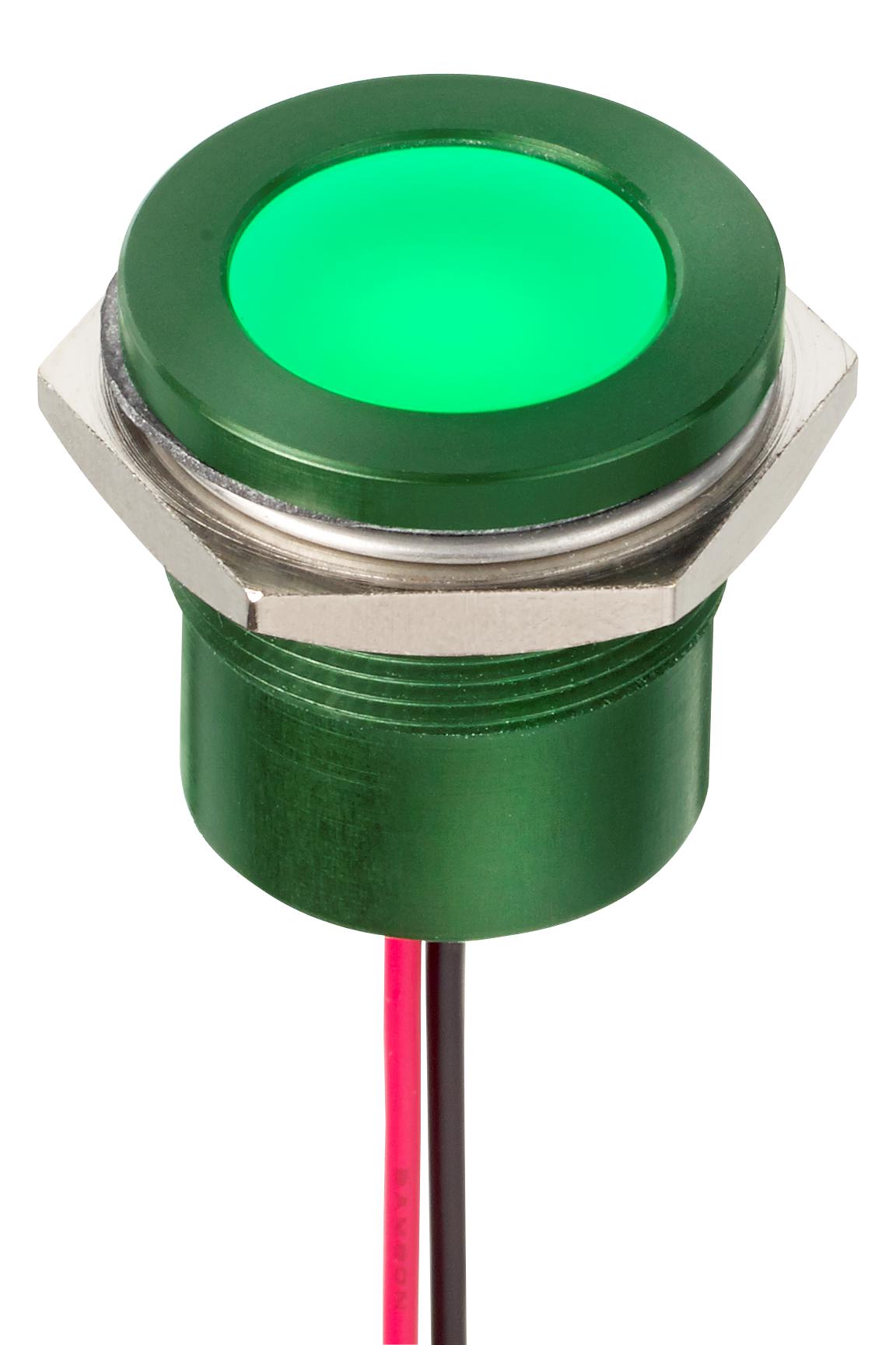 Q22F5AGXXSG12AE LED INDICATOR, PANEL, 22MM, GREEN, 12V APEM