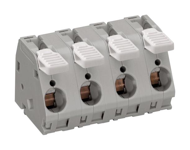 2716-203 TB, WIRE TO BOARD, R/A, 3POS, 6AWG, GREY WAGO