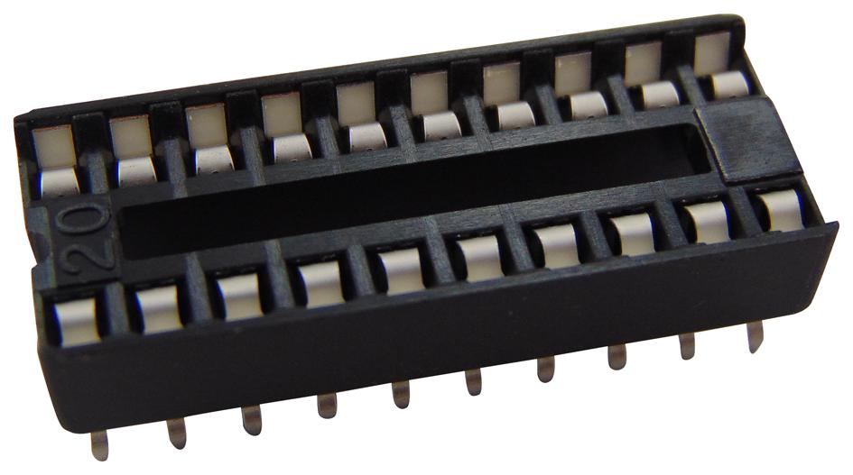 4820-3004-CP DIP SOCKET, 20POS, 2ROW, 2.54MM, TH 3M