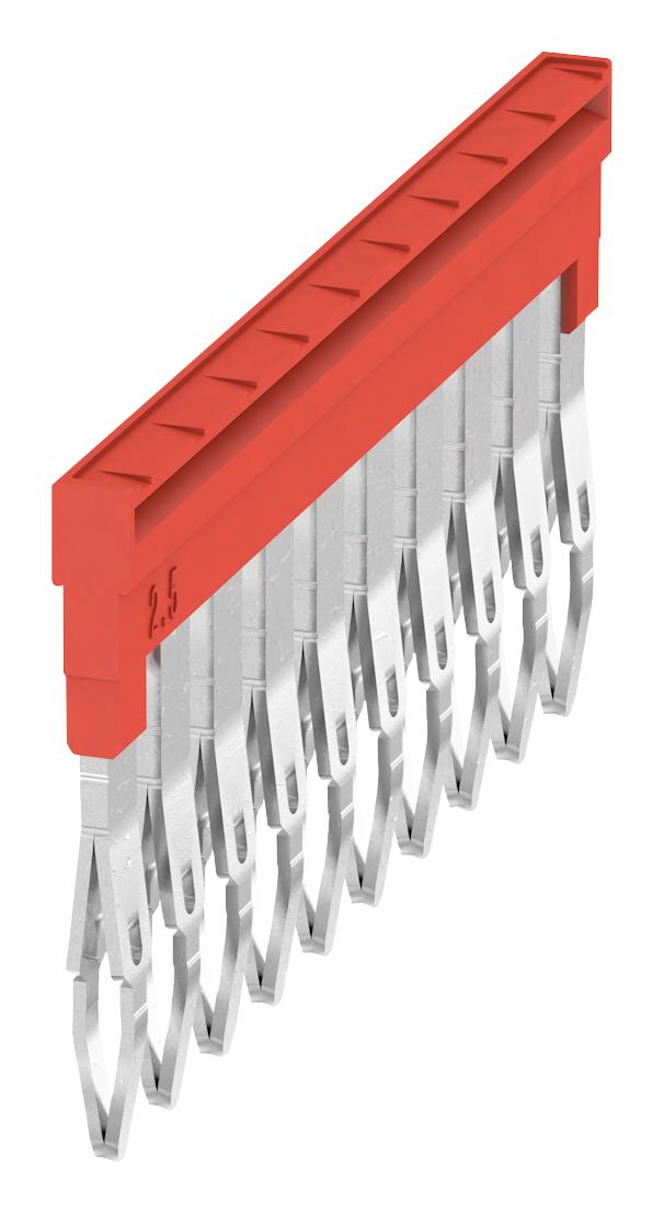 2108910000 CROSS CONN, 10POS, TERMINAL BLOCK, RED WEIDMULLER