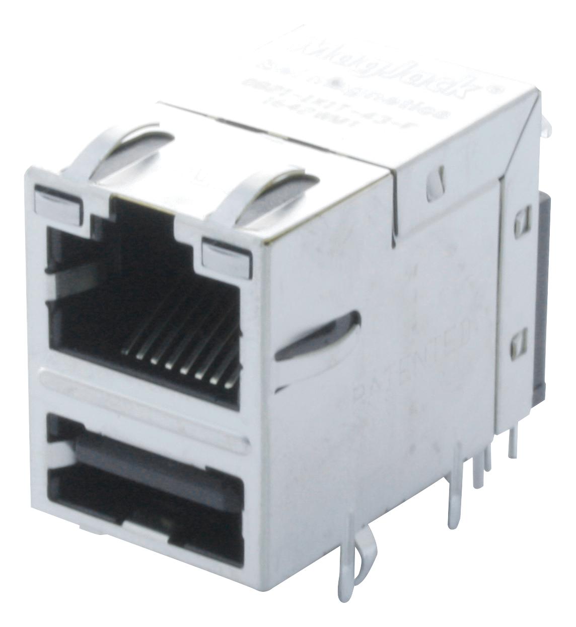 0821-1X1T-43-F CONNECTOR, RJ45/USB, JACK, 8P8C, THT BEL MAGNETIC SOLUTIONS