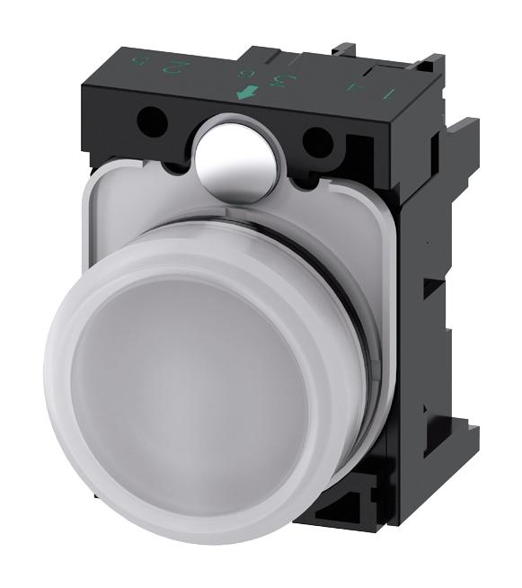 3SU1102-6AA60-1AA0 PILOT LIGHT, 22MM, WHITE, 24VAC/VDC SIEMENS
