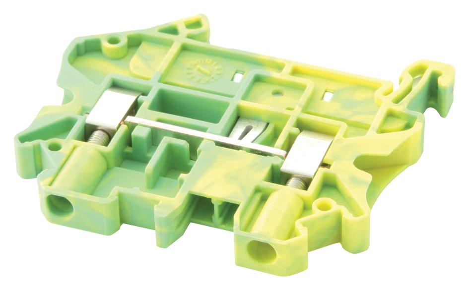 UT 4-MTD-PE TERMINAL BLOCK, DIN RAIL, 2POS, 10AWG PHOENIX CONTACT