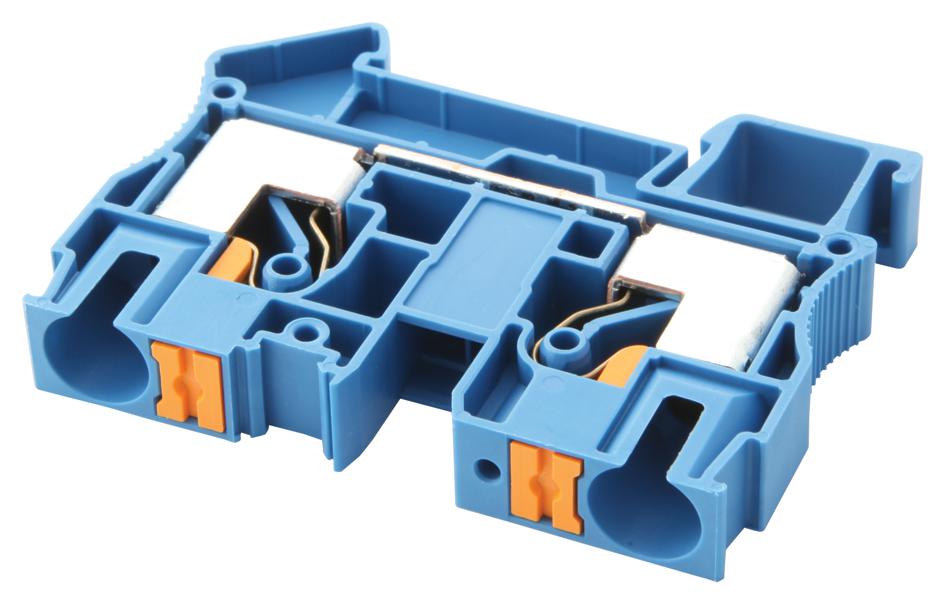 PT 10 BU TERMINAL BLOCK, DIN RAIL, 2POS, 6AWG PHOENIX CONTACT