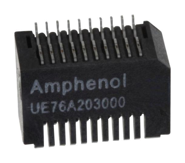 UE76A203000T I/O CONN, SFP, RCPT, 20POS, R/A, SMT AMPHENOL ICC