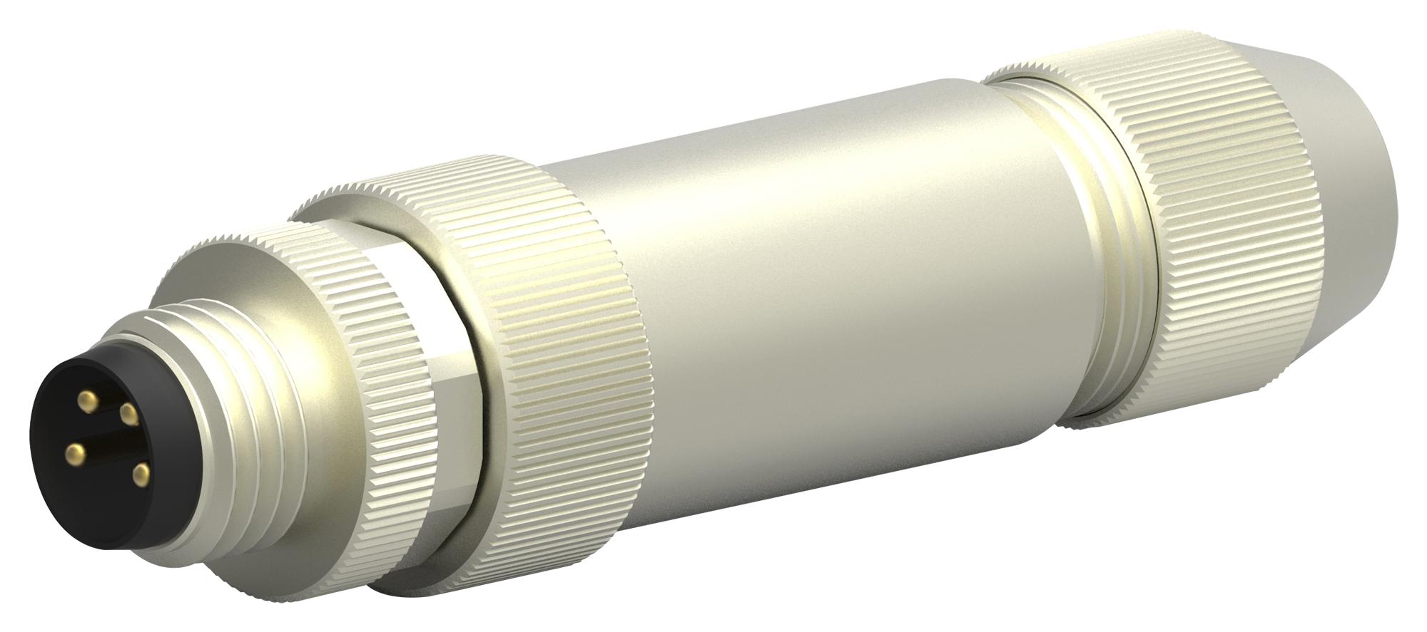T4111511041-000 SENSOR CONNECTOR, M12, PLUG, 4POS TE CONNECTIVITY