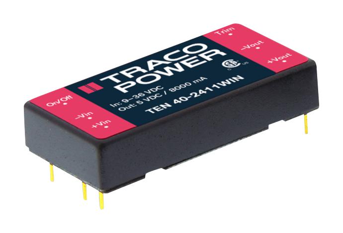 TEN 40-2412N DC-DC CONVERTER, 12V, 3.33A TRACO POWER