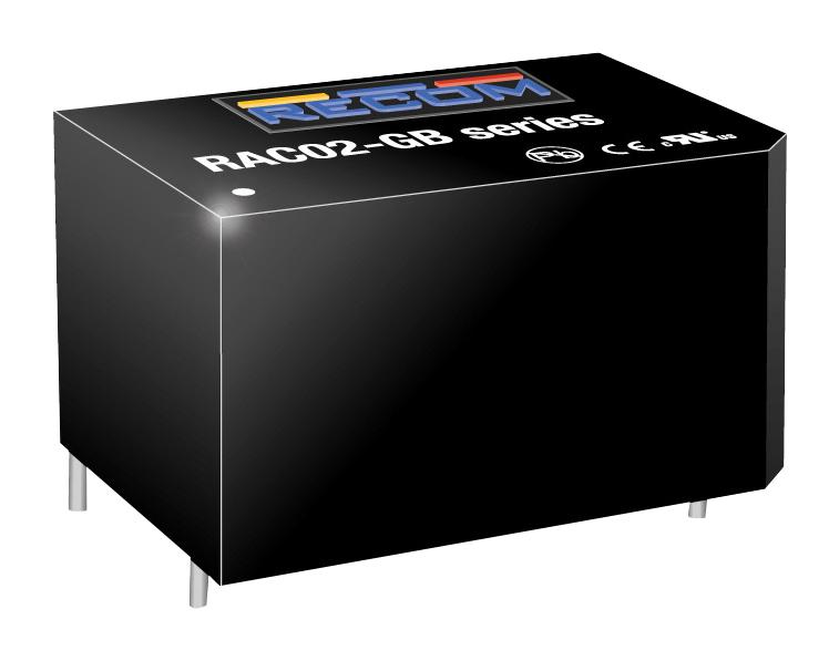 RAC02-15SGB POWER SUPPLY, AC-DC, 15V, 0.14A RECOM POWER