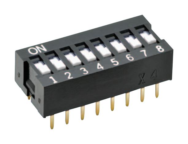 A6E-4101-N DIP SWITCH, 4POS, SPST, FLAT OMRON