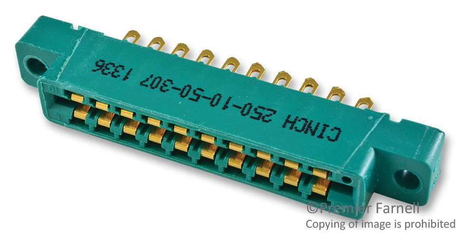 50-10A-20 CARD EDGE CONN, DUAL SIDE, 10POS, PANEL CINCH CONNECTIVITY SOLUTIONS