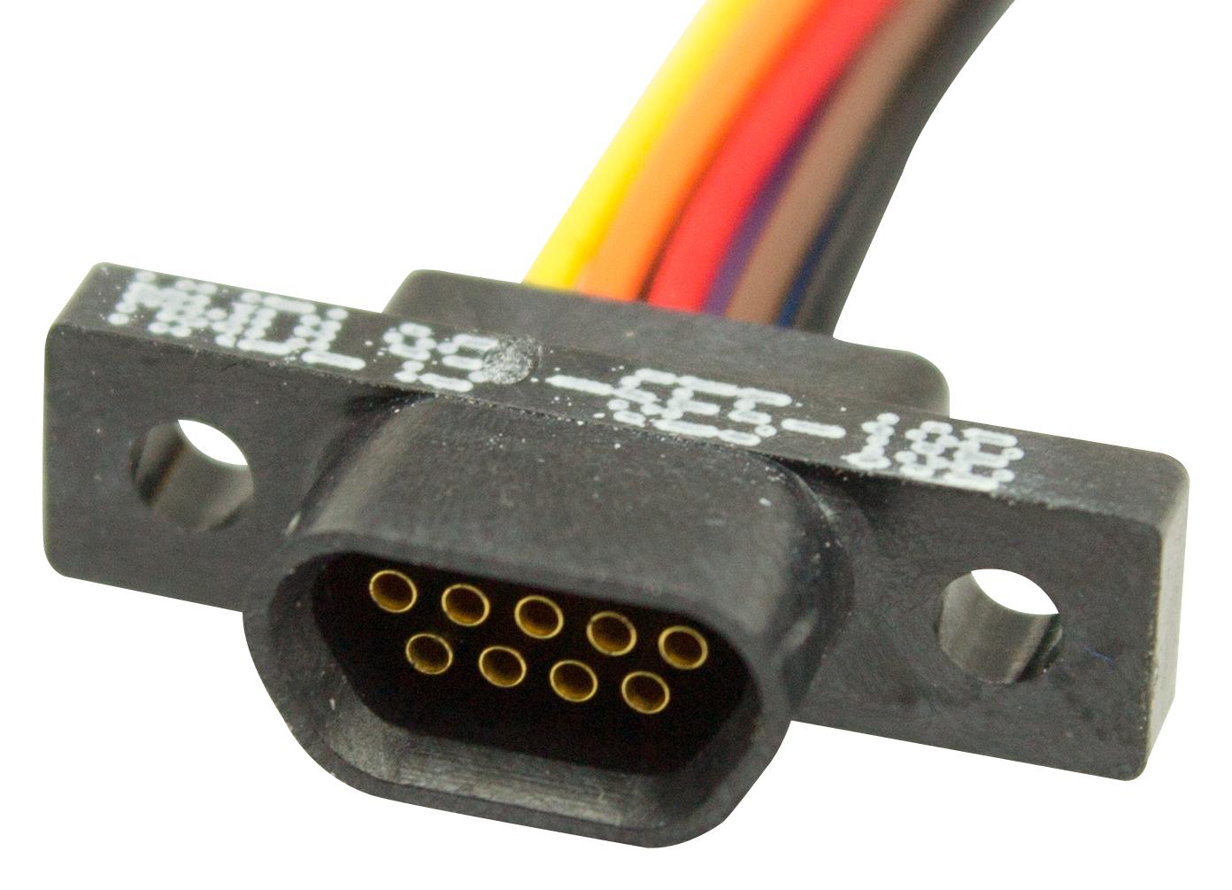MWDL-9S-6E5-18.0B CABLE, 9POS, MICRO D RCPT-FREE END, 18" GLENAIR