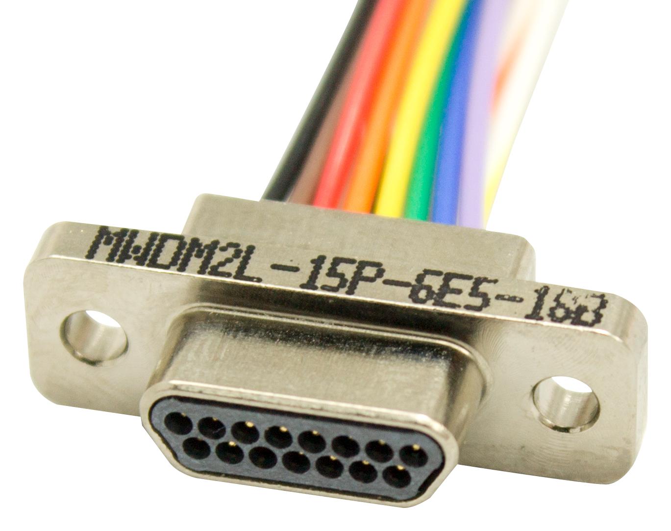 MWDM2L-15P-6E5-18.0B CABLE, 15POS, MICRO D PLUG-FREE END, 18" GLENAIR