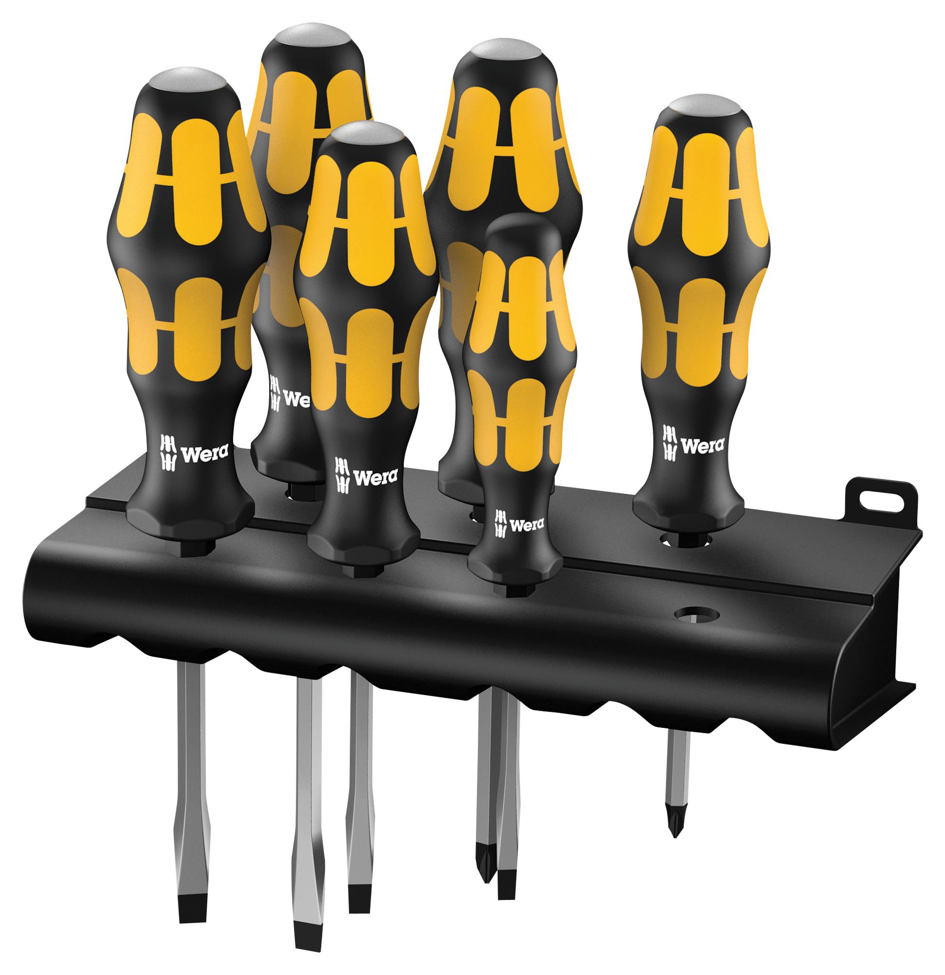 05018287001 SCREWDRIVER SET, SLOTTED/POZIDRIVE, 6PC WERA