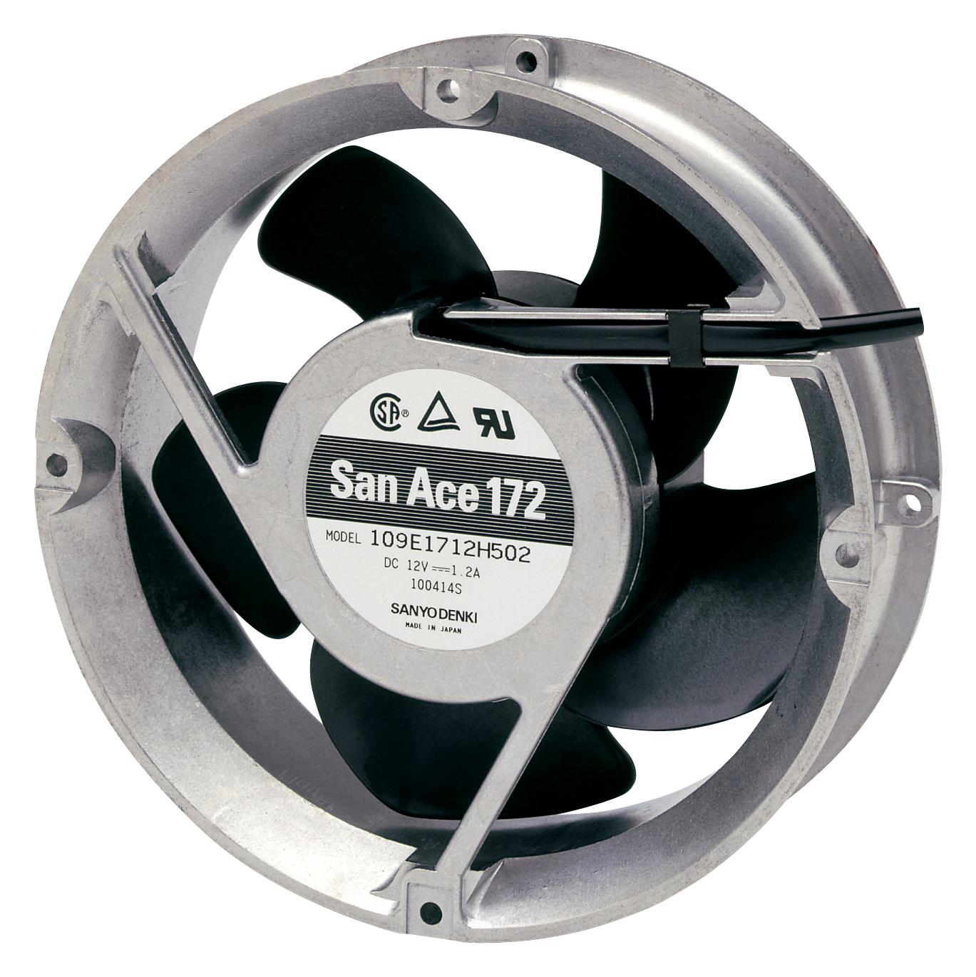 109E1724K502 AXIAL FAN, 172MM, 24VDC, 300CFM, 55DBA SANYO DENKI